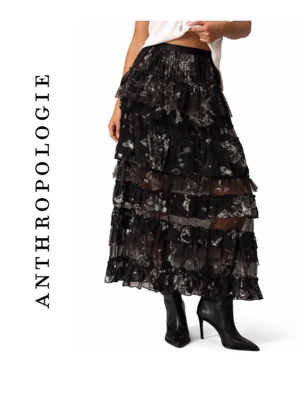 Anthropologie Ruffled Tulle
Petticoat Maxi Skirt Extra large